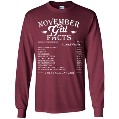 November Girl Facts T-shirt Maroon