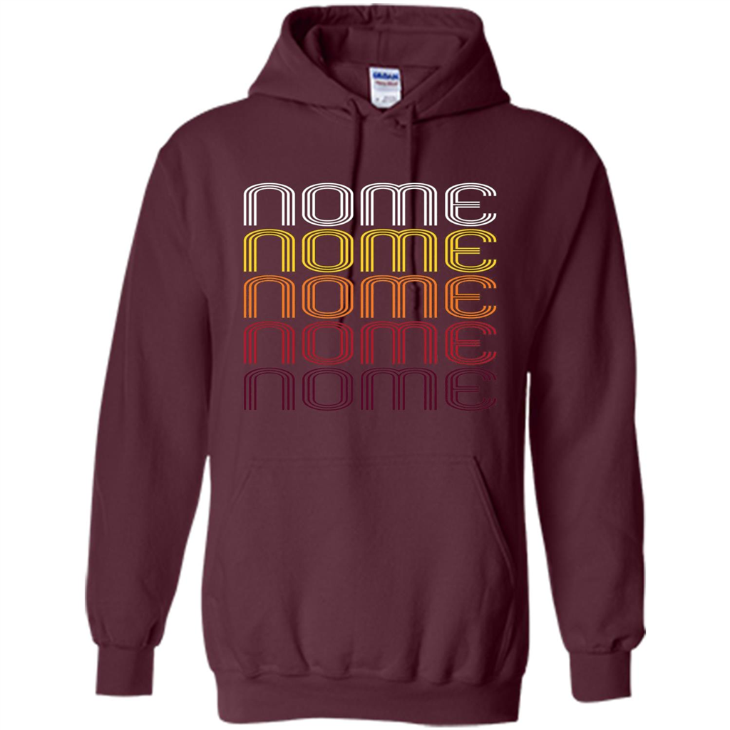 Nome, Vintage Style Alaska T-shirt Maroon