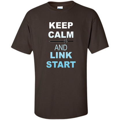 Keep Calm And Link Start T-shirt Dark Chocolate
