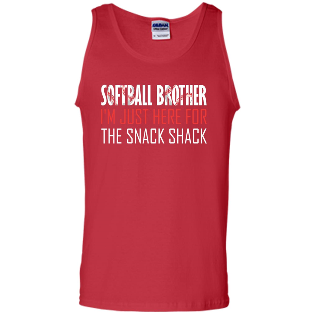 Softball Brother T-shirt I'm Just Here For The Snack Shack Red