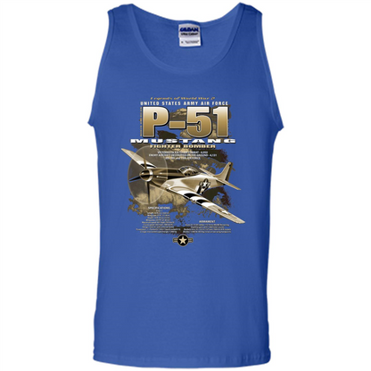 P-51 Mustang United States Army Air Force Fighter T-shirt Royal