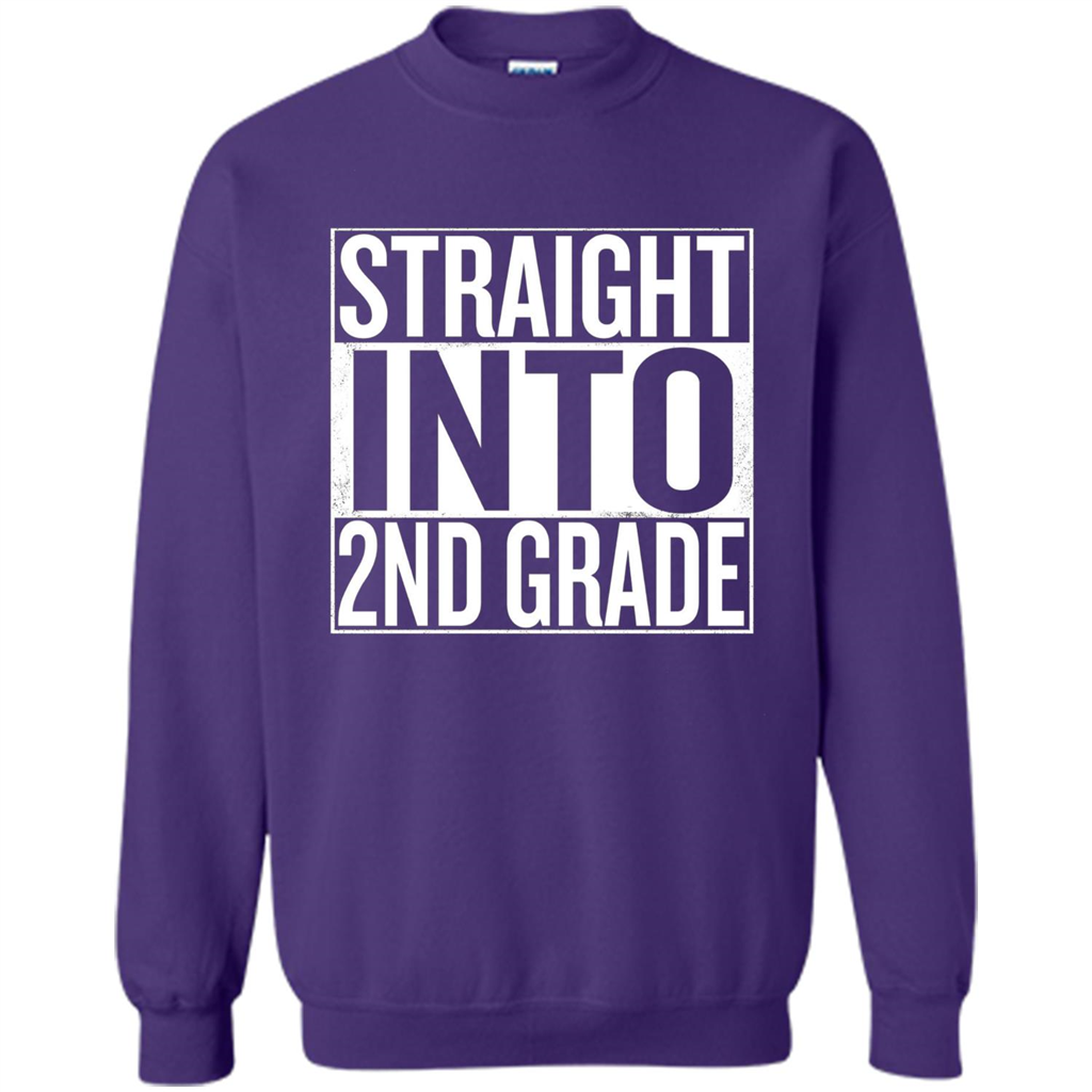 Straight Into 2nd Grade Back To School T-shirt School Day T-shirt Purple
