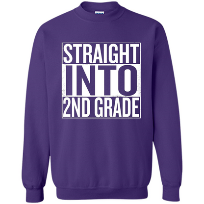 Straight Into 2nd Grade Back To School T-shirt School Day T-shirt Purple