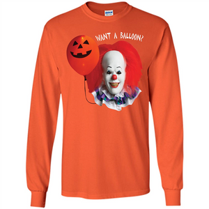 Halloween T-shirt Want A Balloon T-shirt