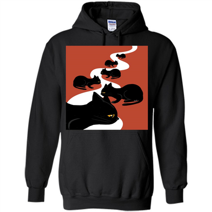 Cat T-Shirt Cat Flow Black
