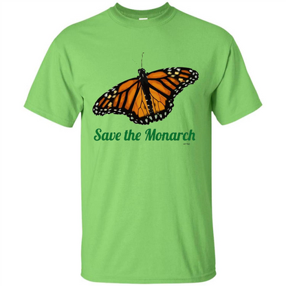 Save the Monarch Butterfly T-shirt Lime