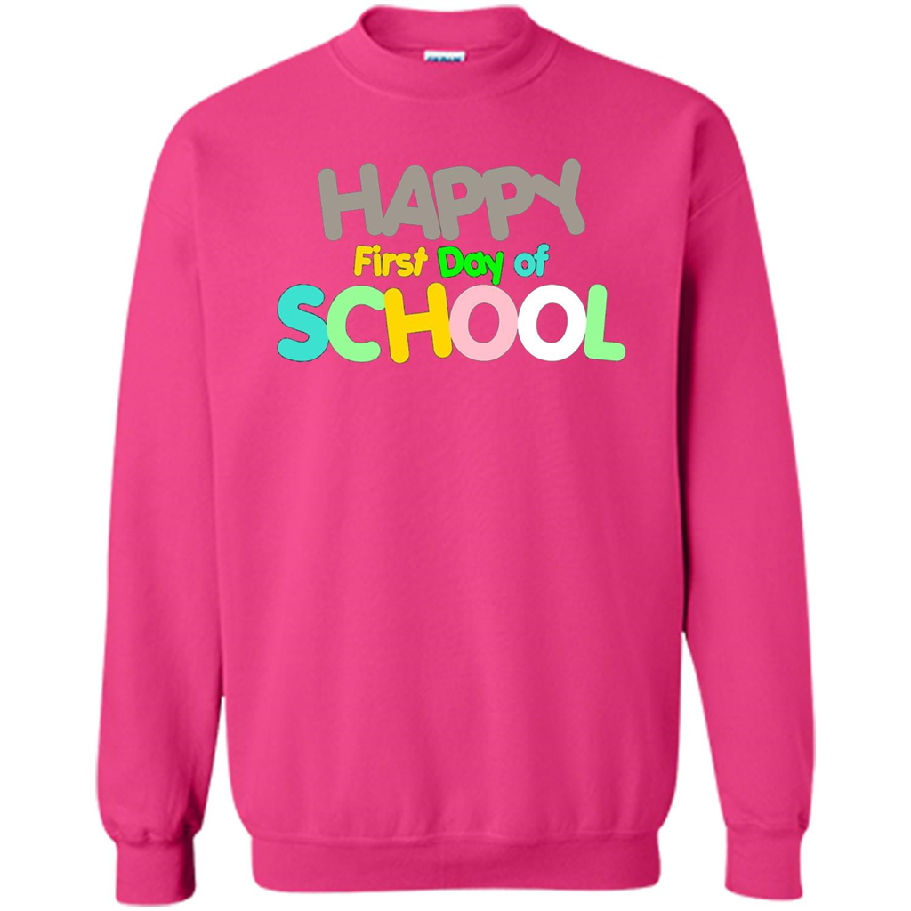 Happy First Day of School Colorful T-shirt Heliconia