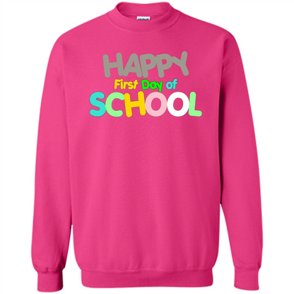 Happy First Day of School Colorful T-shirt Heliconia