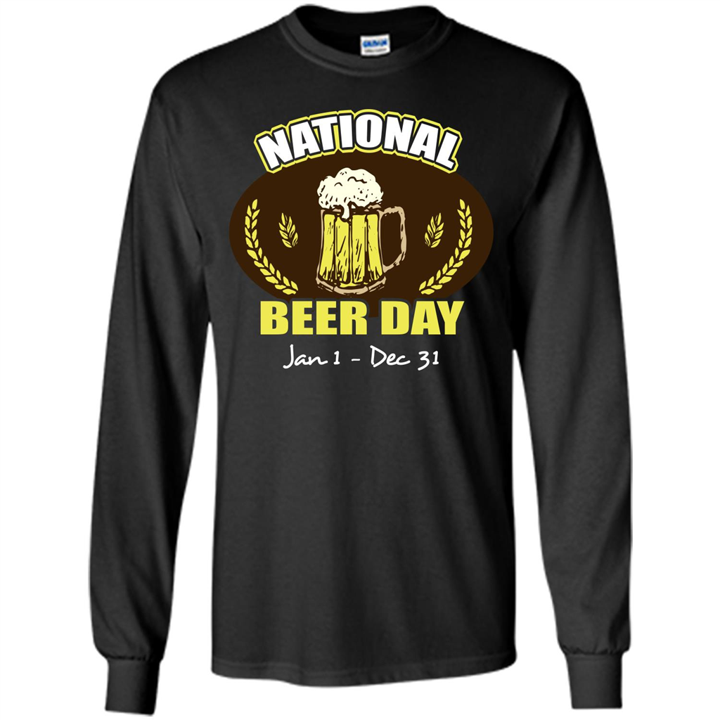 Beer T-shirt National Beer Day Jan1-Dec 31 Black