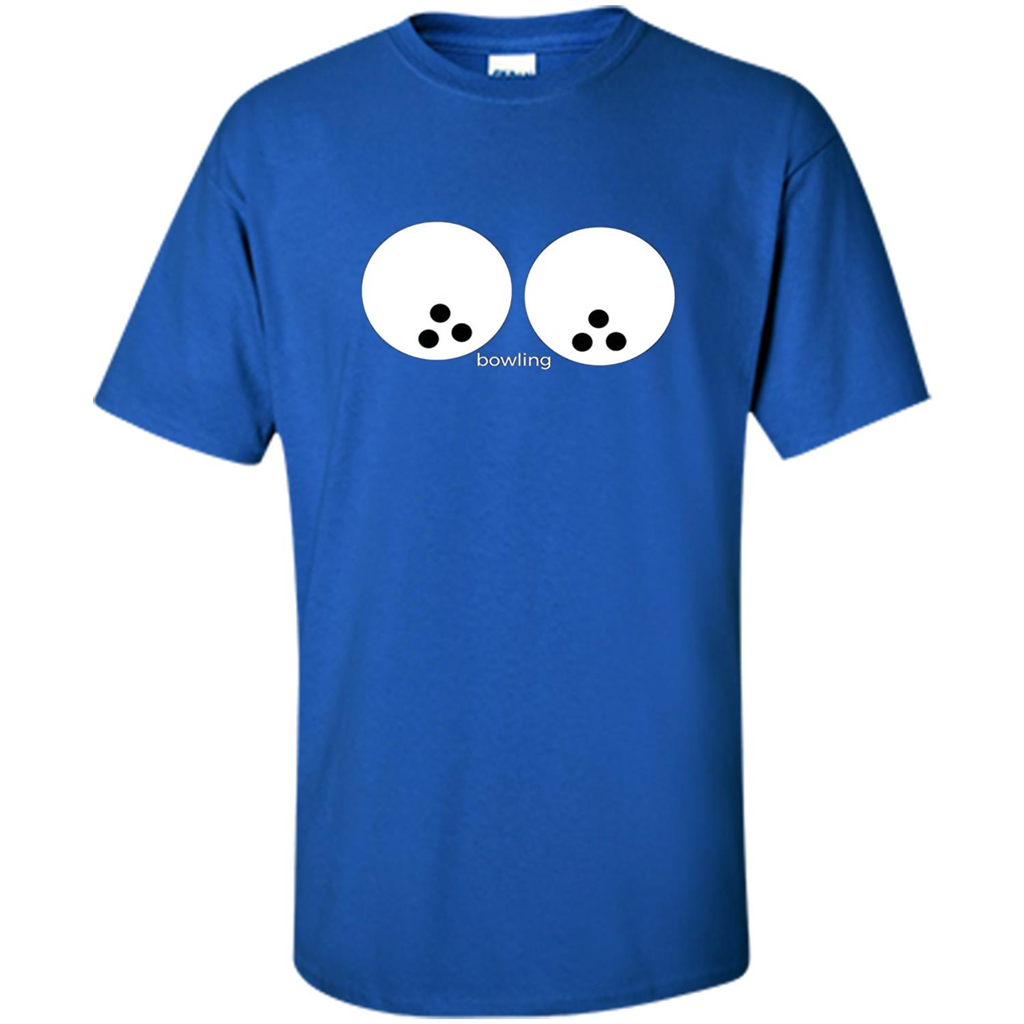 Women's Funny T-shirt Bowling Boobs Ball Royal
