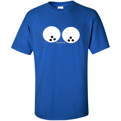 Women's Funny T-shirt Bowling Boobs Ball Royal