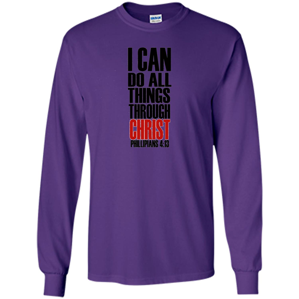 Christian T-Shirt I Can Do All Things Through Christ Purple