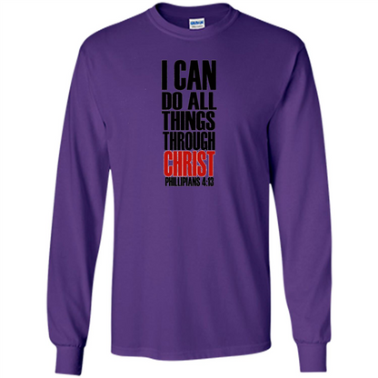 Christian T-Shirt I Can Do All Things Through Christ Purple