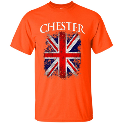 Chester England British Flag T-shirt Orange