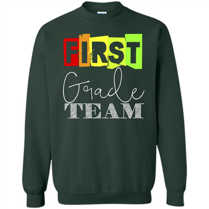 First Grade Team T-shirt School Day T-shirt Forest Green