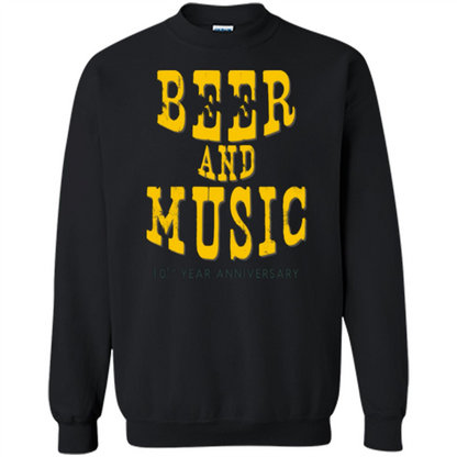 Beer And Music 10th Year Anniversary T-shirt Black