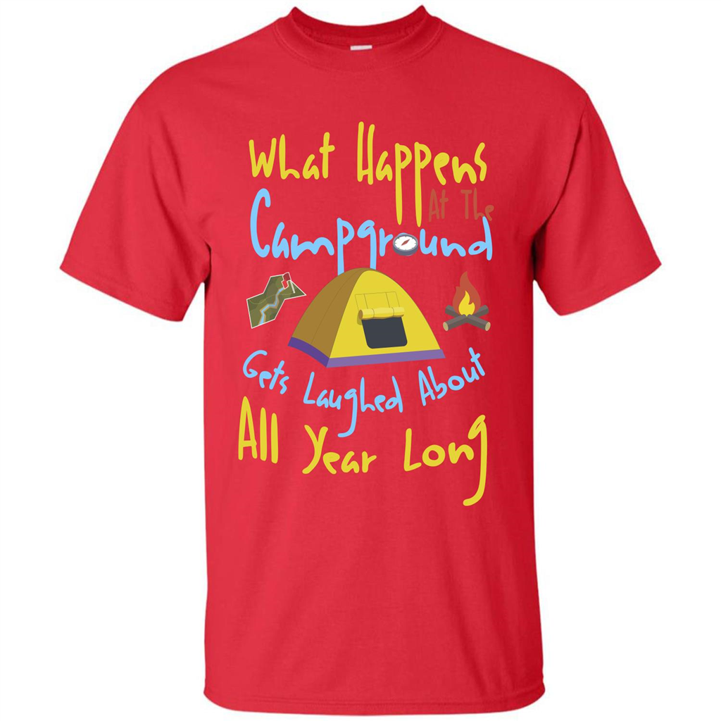 Camping T-shirtWhat Happens At The Campground T-shirt Red
