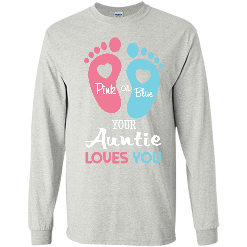 Baby T-shirt Pink Or Blue Your Auntie Loves You Ash