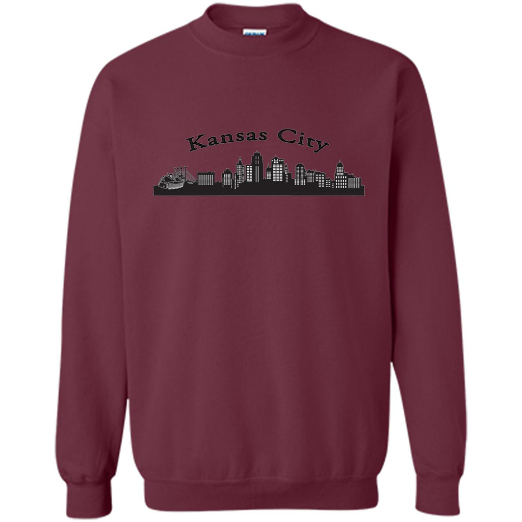 Kansas City Skyline T-shirts Maroon