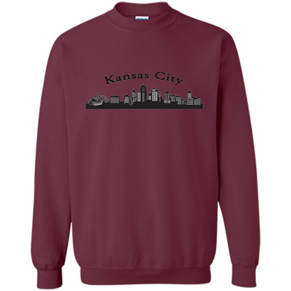 Kansas City Skyline T-shirts Maroon
