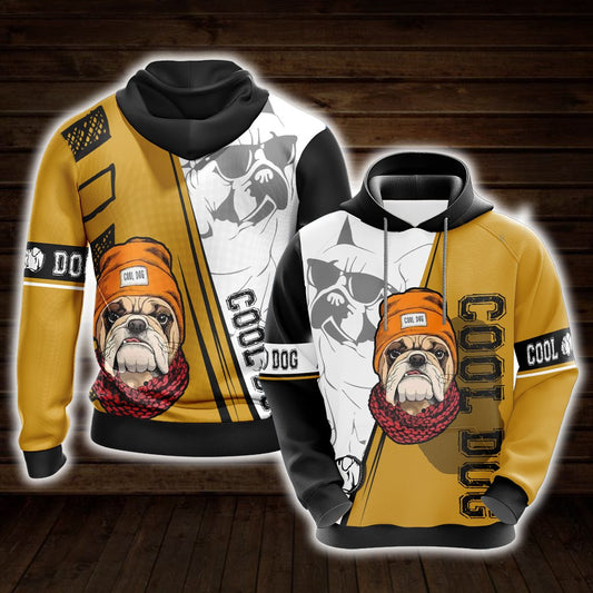 Hipster Pug Dogs Unisex 3D Hoodie