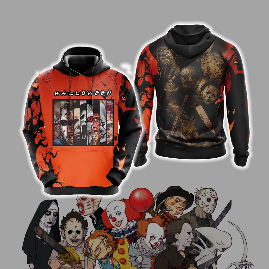 Horror Characters Halloween TV Show Unisex 3D Hoodie