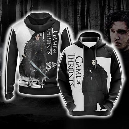 Game Of Thrones - Jon Snow Character 3D Hoodie