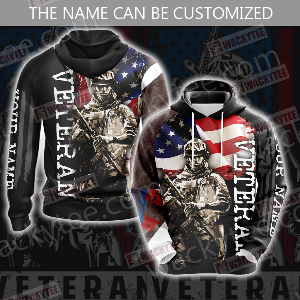 Veteran (Customized Name) Unisex 3D Hoodie