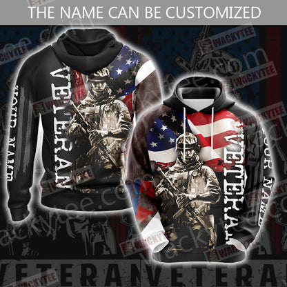 Veteran (Customized Name) Unisex 3D Hoodie