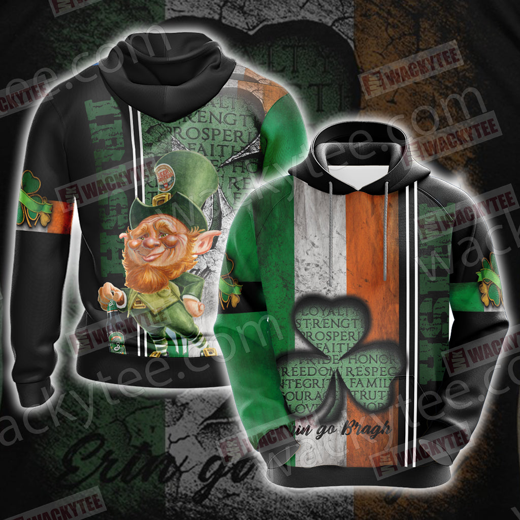 Irish Erin Go Bragh Saint Patricks Day Unisex 3D Hoodie