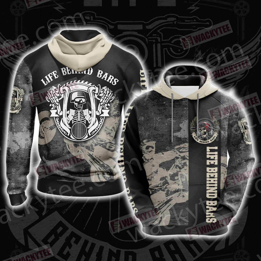 Biker Life Behind Bars Unisex 3D Hoodie