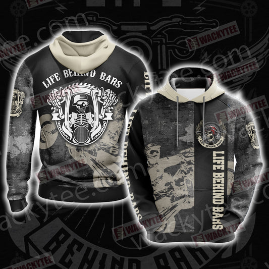 Biker Life Behind Bars Unisex 3D Hoodie