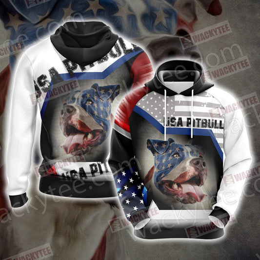 USA Pitbull Unisex 3D Hoodie