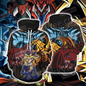 Yu Gi Oh! Obelisk Slifer And Ra 3D Hoodie