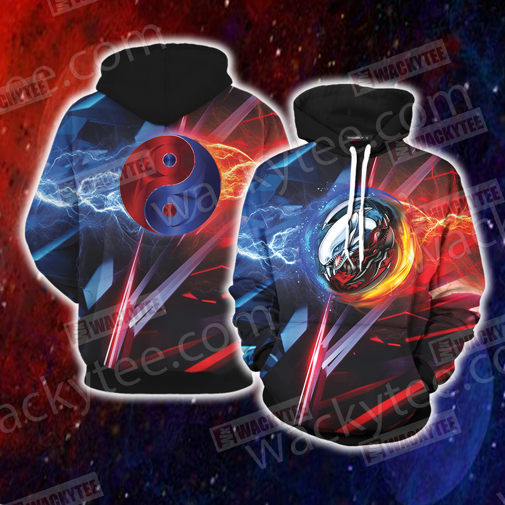 Yu Gi Oh! Blue-Eyes And Red-Eyes Dragon Unisex 3D Hoodie