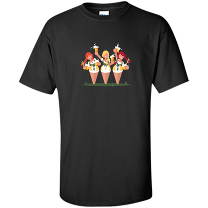 Girls with Steins Beers Oktoberfest T-shirt Black