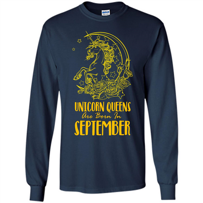 September Unicorn T-shirt Unicorn Queens Are Born In September Navy
