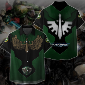 Warhammer 40K Dark Angels Video Game All-Over T-shirt Hoodie Tank Top Hawaiian Shirt Beach Shorts Joggers Hawaiian Shirt S 