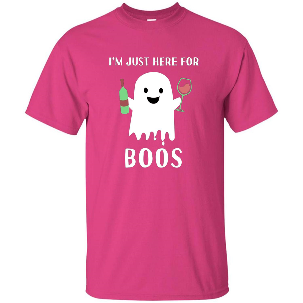 I'm Just Here For Boos T-shirt Funny Halloween Wine for Adults Heliconia