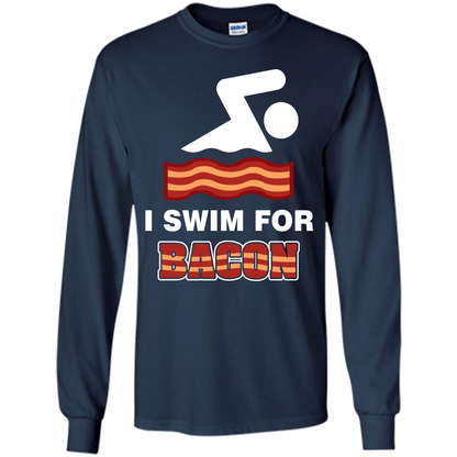 Bacon T-shirt I Swim For Bacon T-shirt Navy