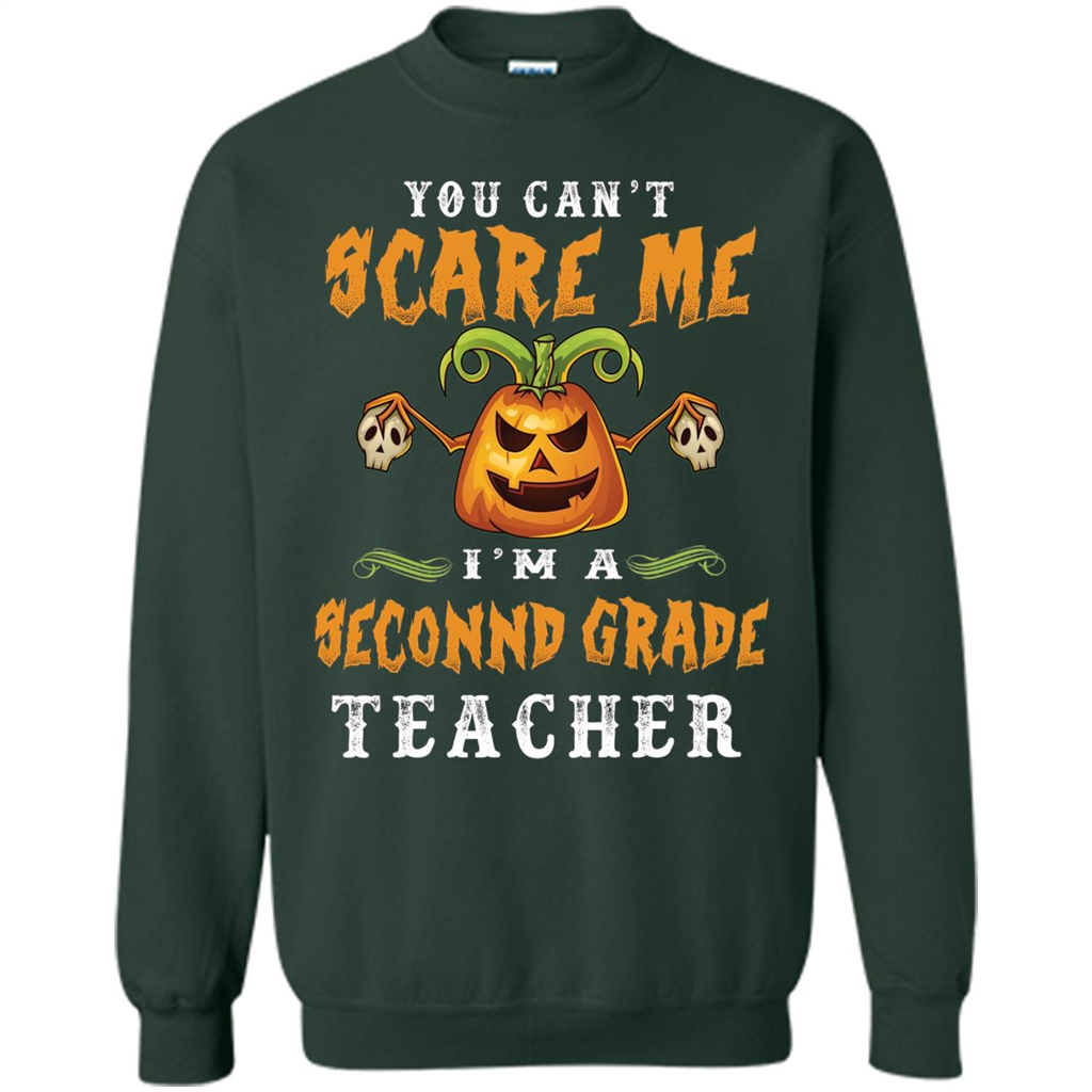 Can't Scare Me I'm A 2nd Grade Teacher Gifts - Halloween T-shirt Forest Green