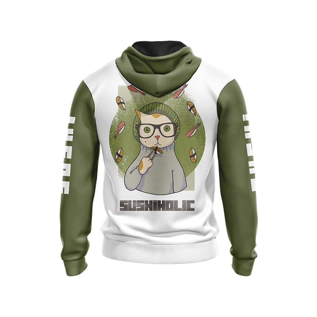 Hipster Cat Sushi Unisex 3D Hoodie