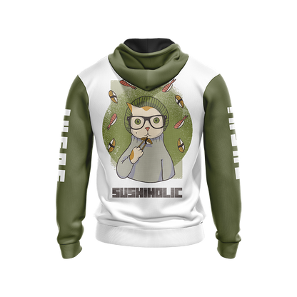 Hipster Cat Sushi Unisex 3D Hoodie