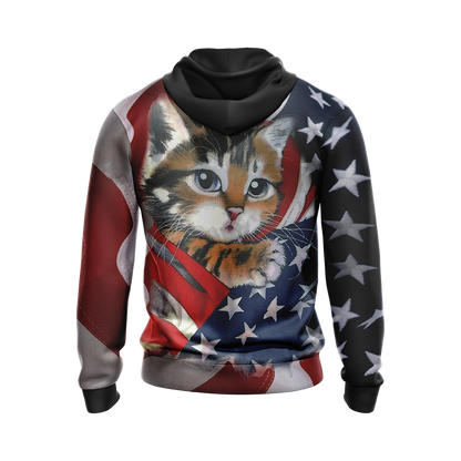 Patriotic Kitten Unisex 3D Hoodie