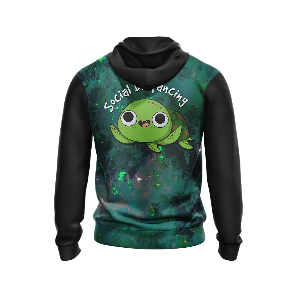 I Just Practice Social Distancing Funny Turtle Unisex 3D Hoodie