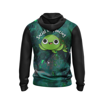 I Just Practice Social Distancing Funny Turtle Unisex 3D Hoodie