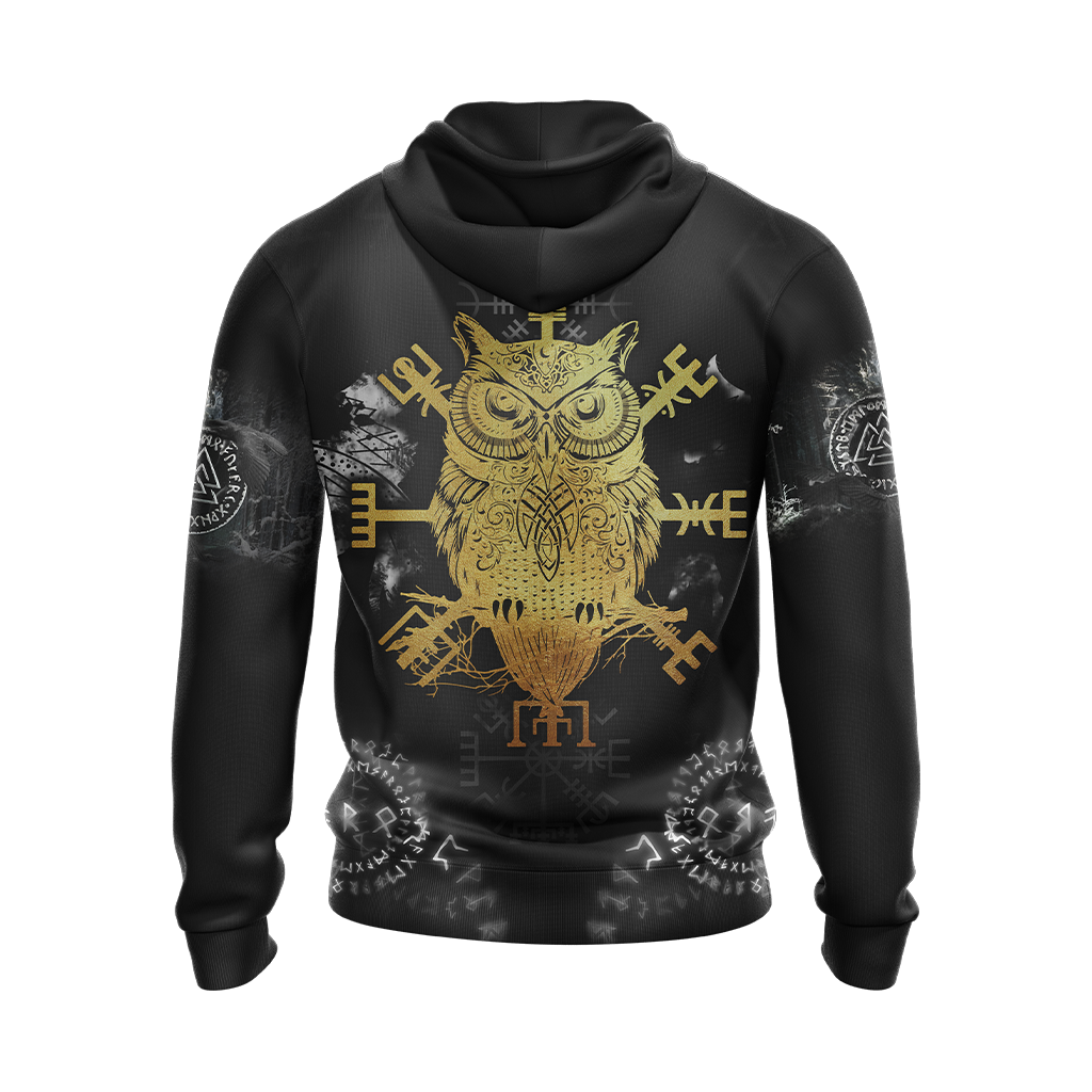 Viking Norse Owl Unisex 3D T-shirt Zip Hoodie Pullover Hoodie