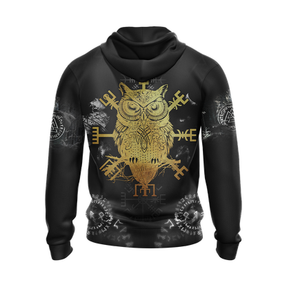 Viking Norse Owl Unisex 3D T-shirt Zip Hoodie Pullover Hoodie