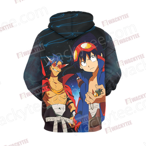 Gurren Lagann Simon and Kamina 3D Hoodie