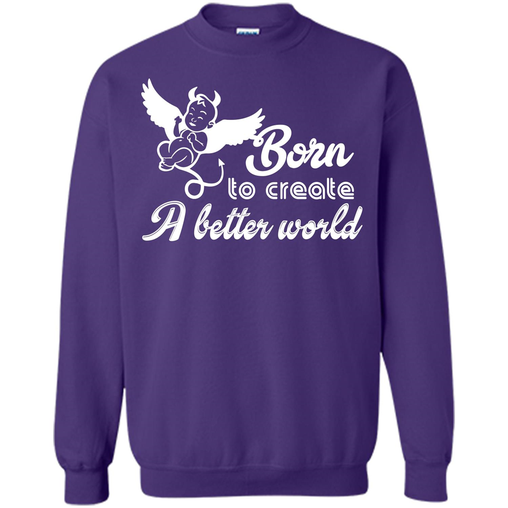 Baby T-shirt Born To Create A better World T-shirt Orange